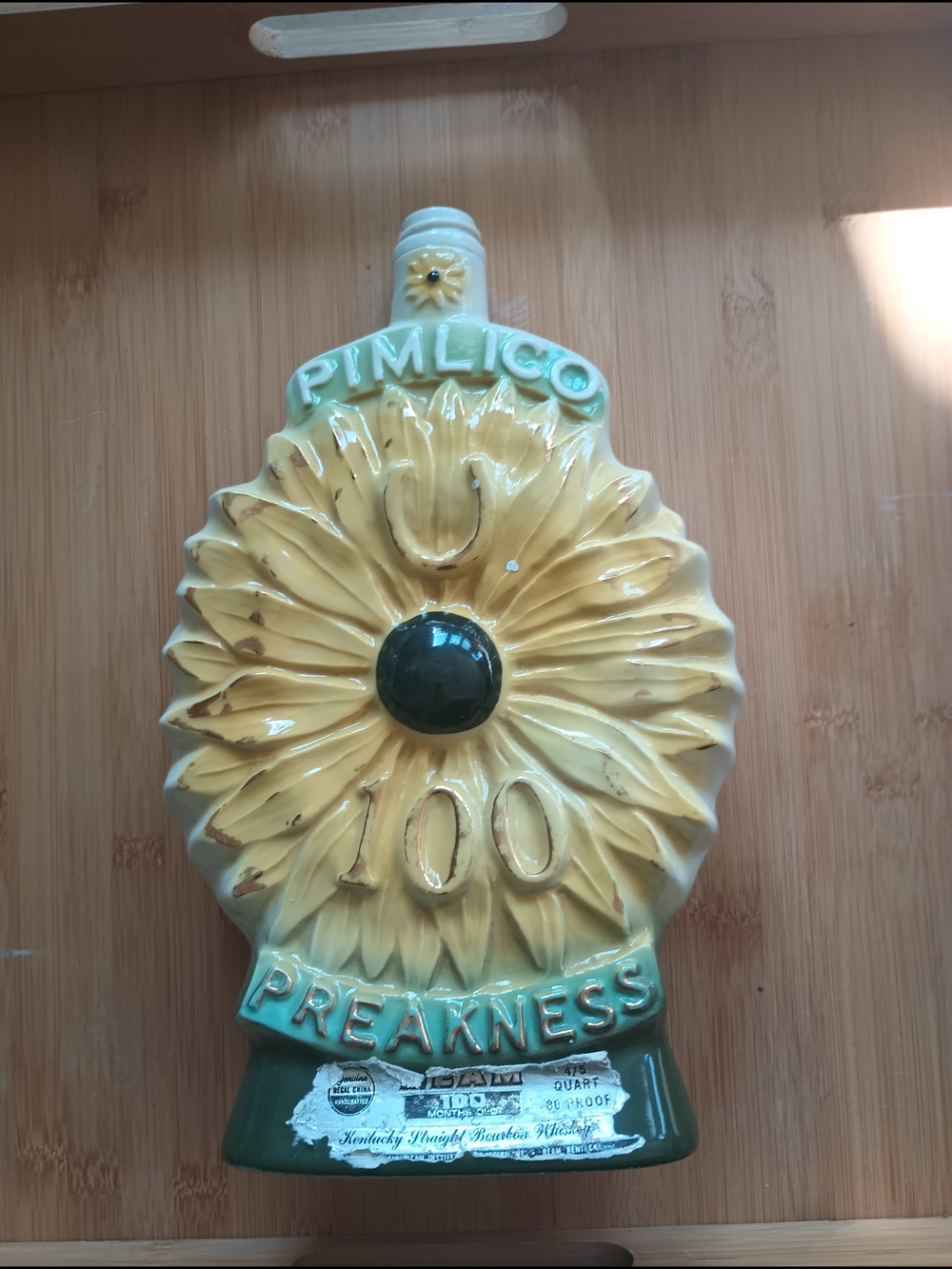 Jim Beam Pimlico 100th Running of the Preakness Souvenir Whiskey Decanter 1975